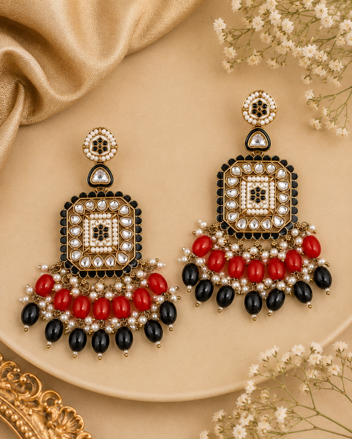 Kundan Dangler Earrings